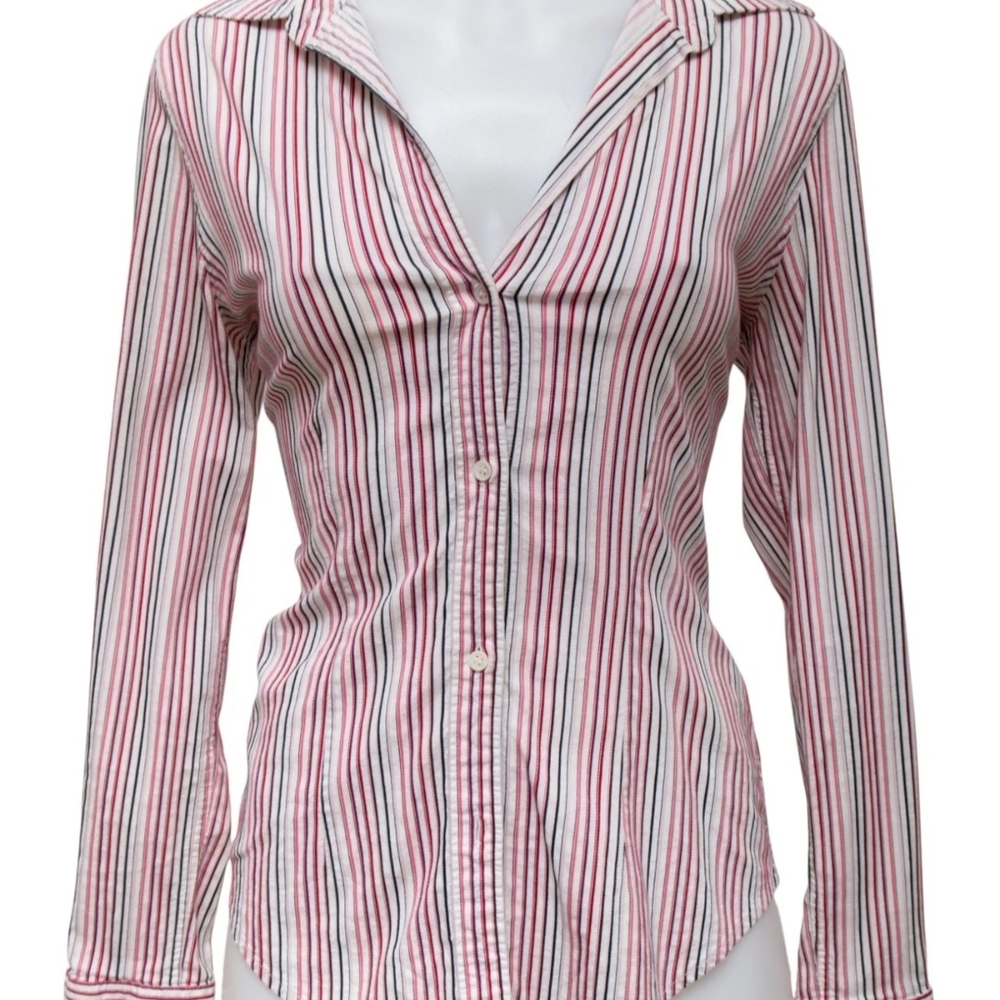The Limited Pink and White Striped Button-Down Shirt